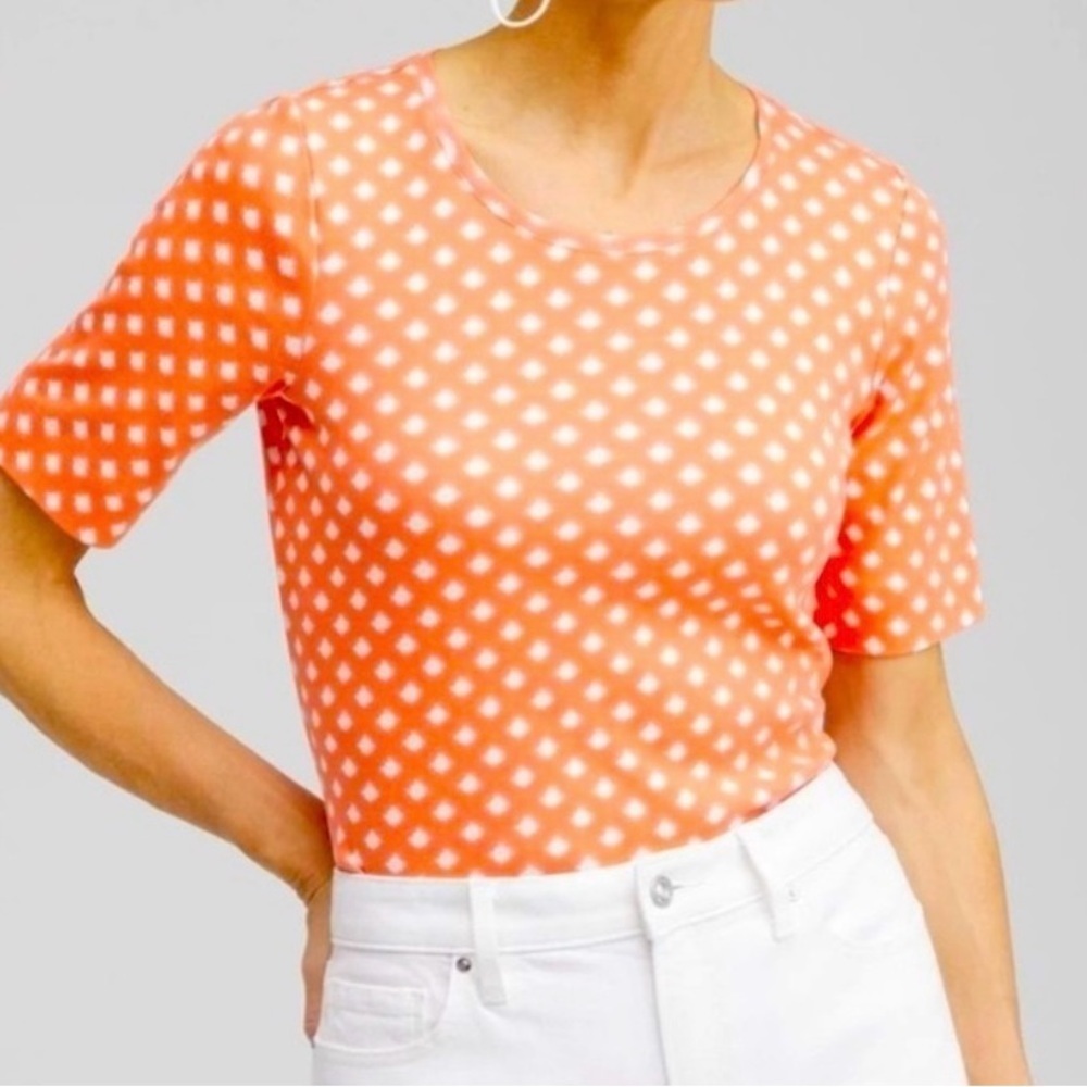Chico's Orange Fitted Short Sleeve Tee